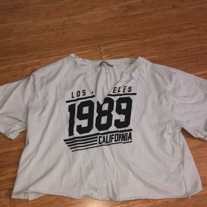 White retro crop top